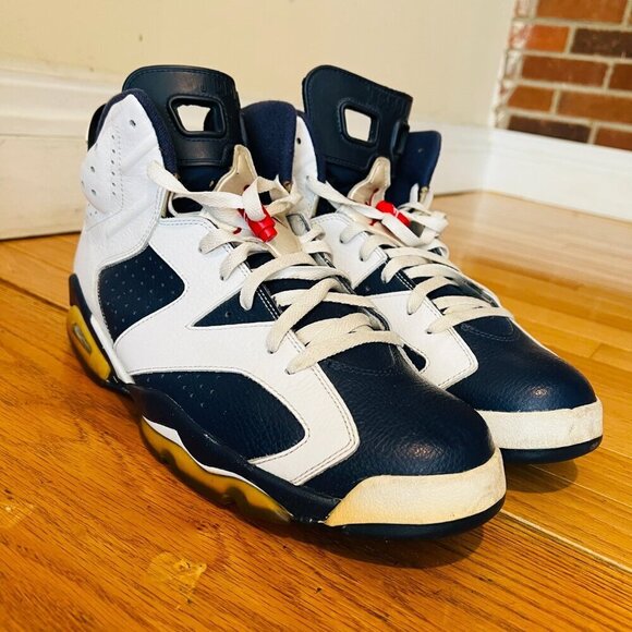 Jordan Retro 6 V1 Retro Olympic 2012 White Blue Size 13 Sneakers 38464-130 - Picture 4 of 13